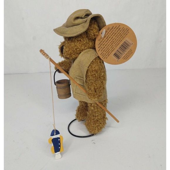 Vintage 2000 Mayfaire Collection ROSS Bear Fisherman 7" Fish Cabin Decor - Picture 2 of 6